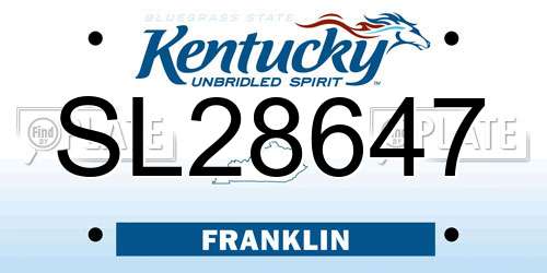 SL28647 Kentucky License Plate