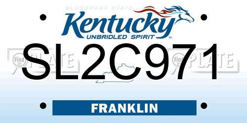 SL2C971 Kentucky License Plate