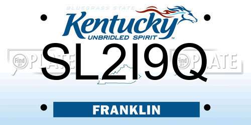 SL2I9Q Kentucky License Plate