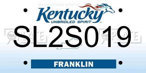 SL2S019 Kentucky License Plate