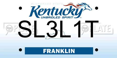 SL3L1T Kentucky License Plate