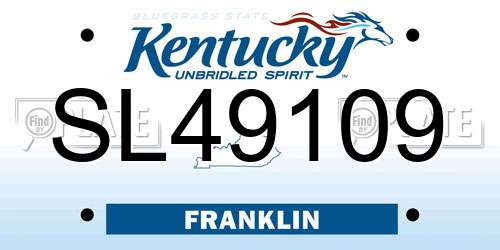 SL49109 Kentucky License Plate