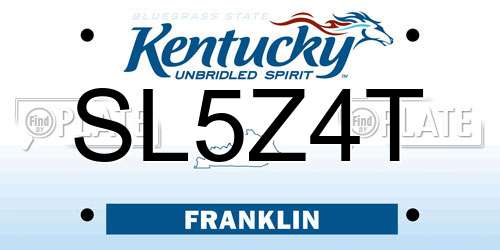 SL5Z4T Kentucky License Plate