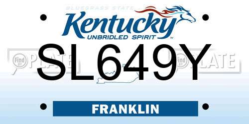 SL649Y Kentucky License Plate