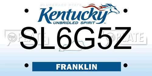 SL6G5Z Kentucky License Plate