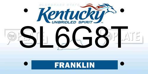 SL6G8T Kentucky License Plate