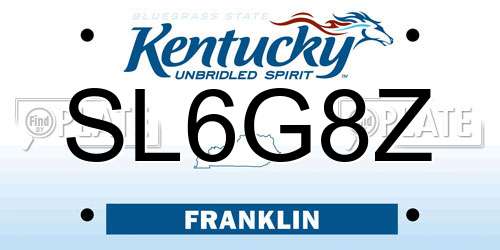 SL6G8Z Kentucky License Plate