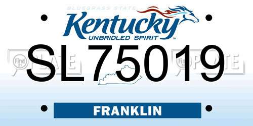 SL75019 Kentucky License Plate