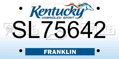SL75642 Kentucky License Plate