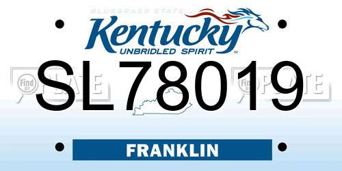 SL78019 Kentucky License Plate