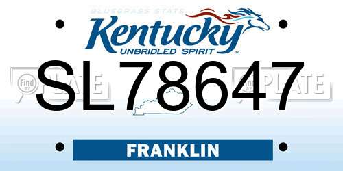 SL78647 Kentucky License Plate