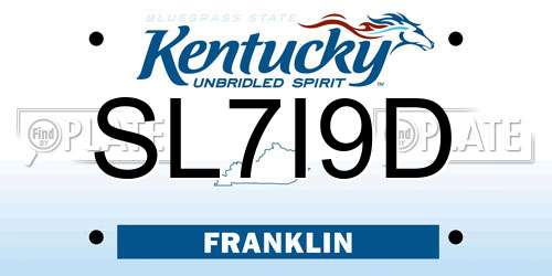 SL7I9D Kentucky License Plate