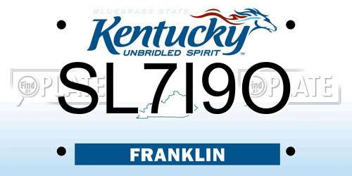 SL7I9O Kentucky License Plate