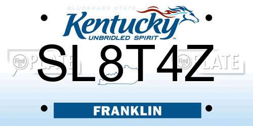 SL8T4Z Kentucky License Plate