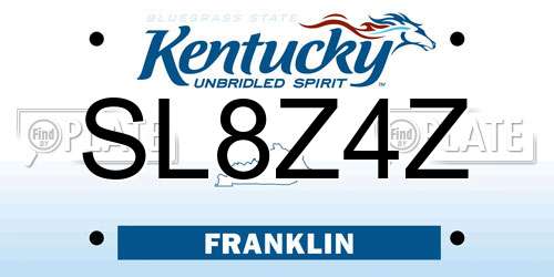SL8Z4Z Kentucky License Plate