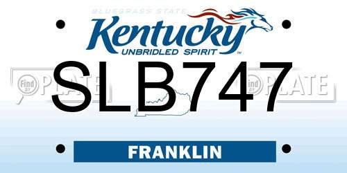 SLB747 Kentucky License Plate