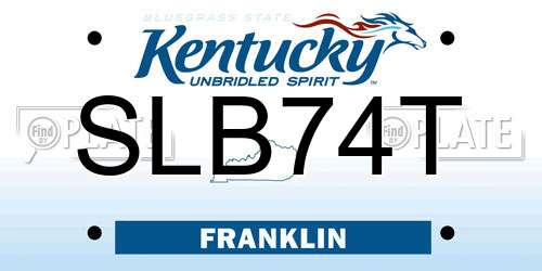 SLB74T Kentucky License Plate