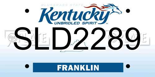 SLD2289 Kentucky License Plate