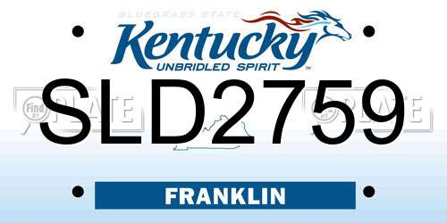 SLD2759 Kentucky License Plate