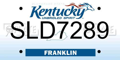 SLD7289 Kentucky License Plate