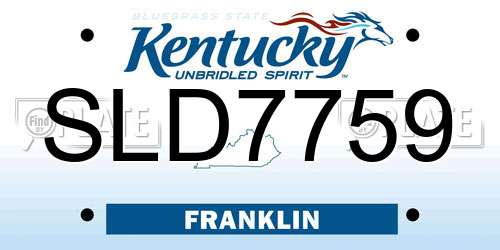 SLD7759 Kentucky License Plate