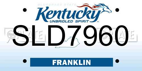 SLD7960 Kentucky License Plate