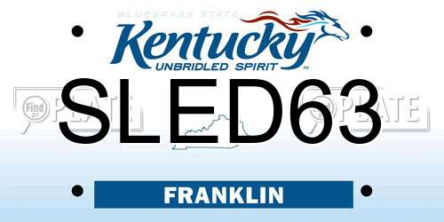 SLED63 Kentucky License Plate