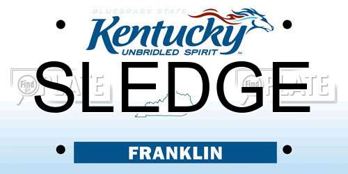 SLEDGE Kentucky License Plate