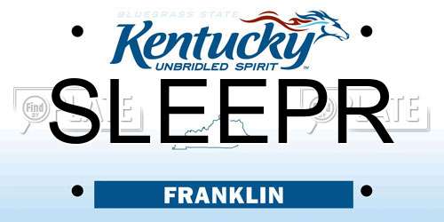 SLEEPR Kentucky License Plate
