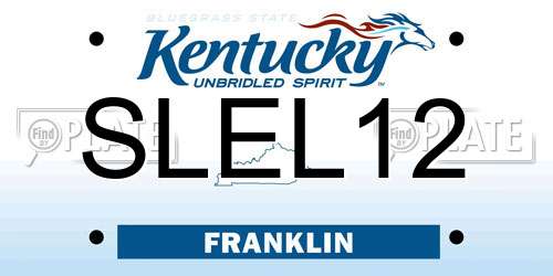 SLEL12 Kentucky License Plate