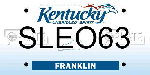 SLEO63 Kentucky License Plate