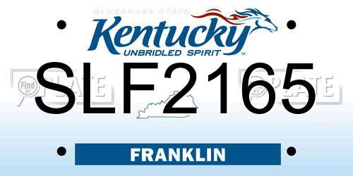 SLF2165 Kentucky License Plate