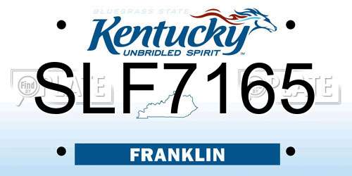 SLF7165 Kentucky License Plate