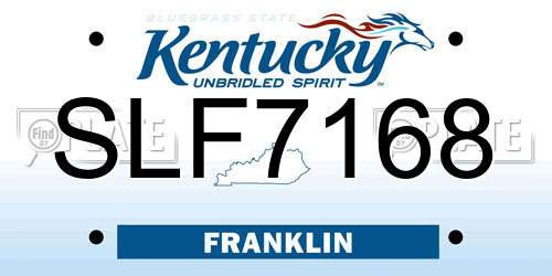 SLF7168 Kentucky License Plate