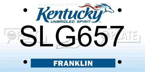 SLG657 Kentucky License Plate