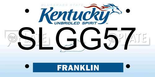 SLGG57 Kentucky License Plate