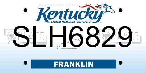 SLH6829 Kentucky License Plate