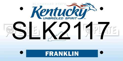 SLK2117 Kentucky License Plate