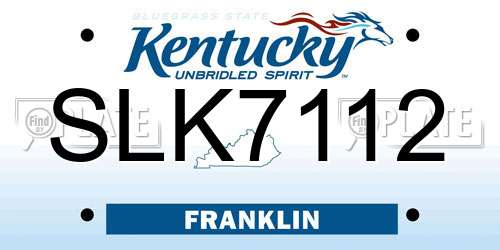 SLK7112 Kentucky License Plate