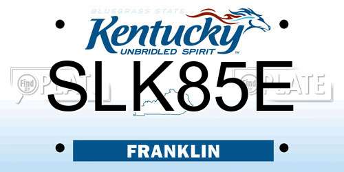 SLK85E Kentucky License Plate