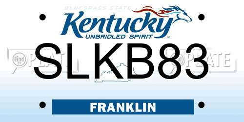 SLKB83 Kentucky License Plate