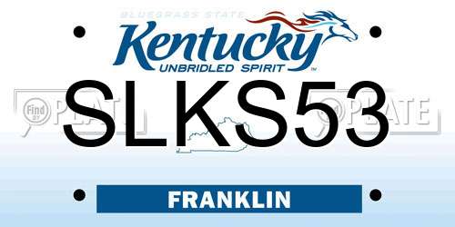 SLKS53 Kentucky License Plate