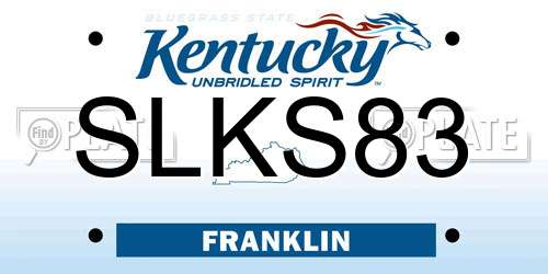 SLKS83 Kentucky License Plate