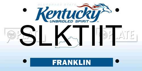 SLKTIIT Kentucky License Plate