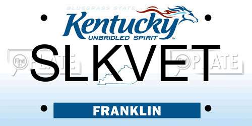 SLKVET Kentucky License Plate