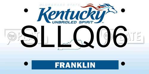 SLLQ06 Kentucky License Plate