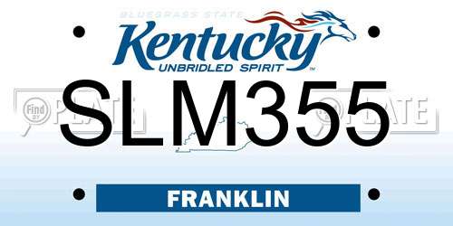 SLM355 Kentucky License Plate