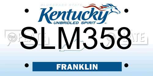 SLM358 Kentucky License Plate