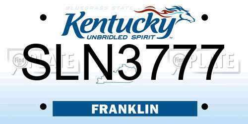 SLN3777 Kentucky License Plate