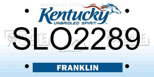 SLO2289 Kentucky License Plate